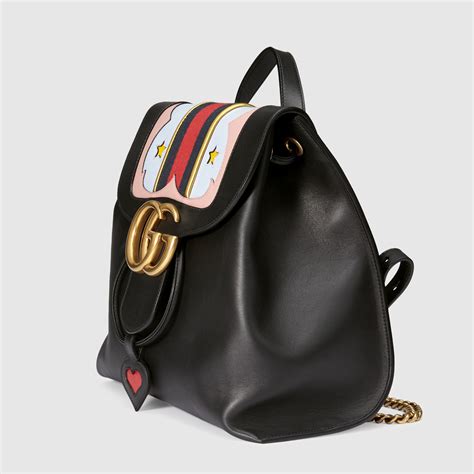 gucci marmont media nera|gucci marmont leather backpack.